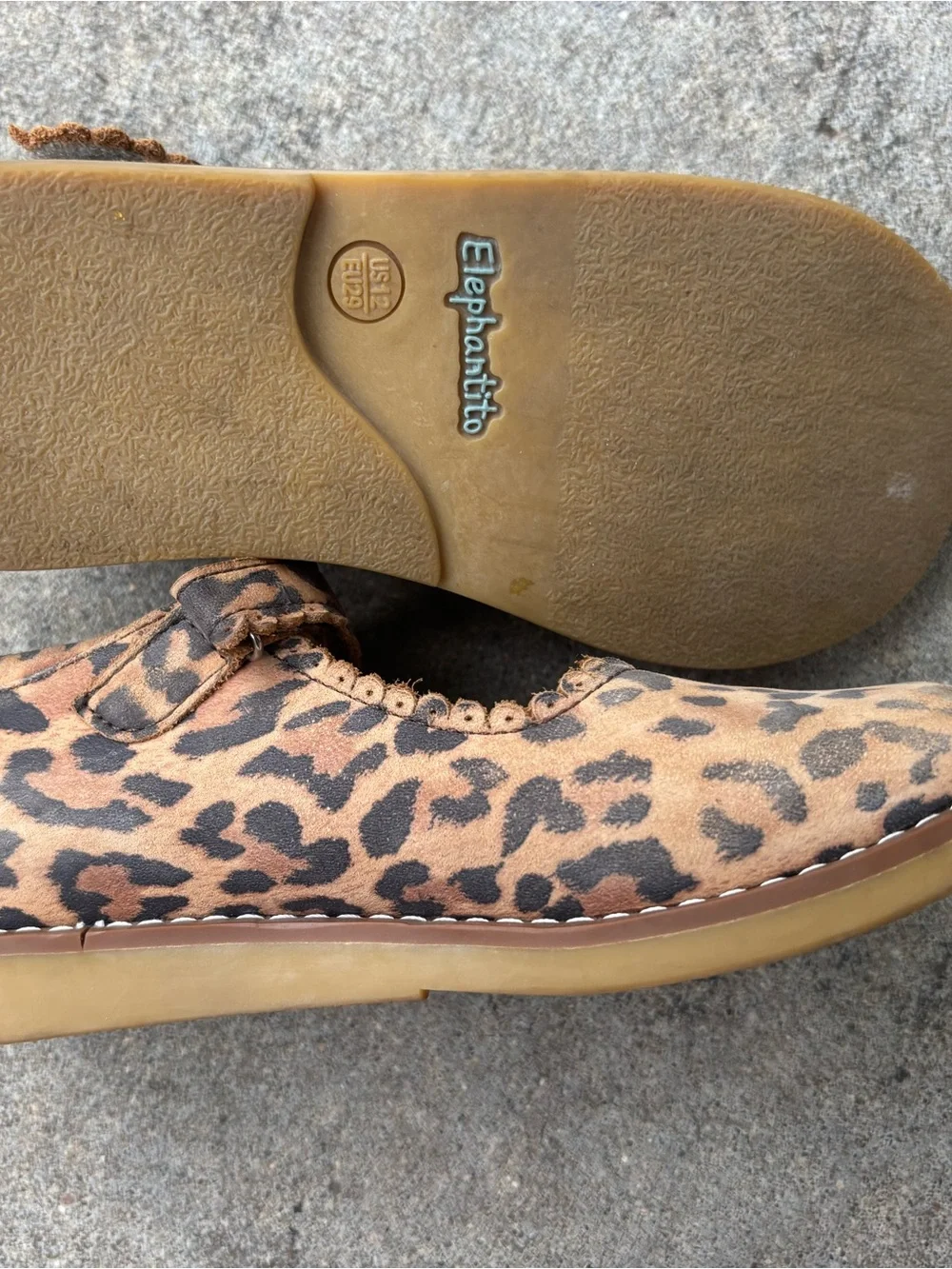 Girls' Leopard Print Mary Jane Kids Shoes - Tan/Brown